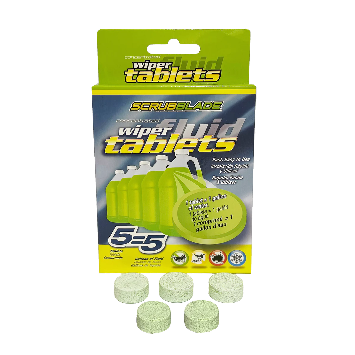 Windshield Washer Fluid Tablets, Each Tablet Makes 1-Gallon of